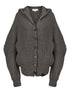 Stella McCartney Ribbed Knit Hooded Cashmere-Blend Sweater Grey