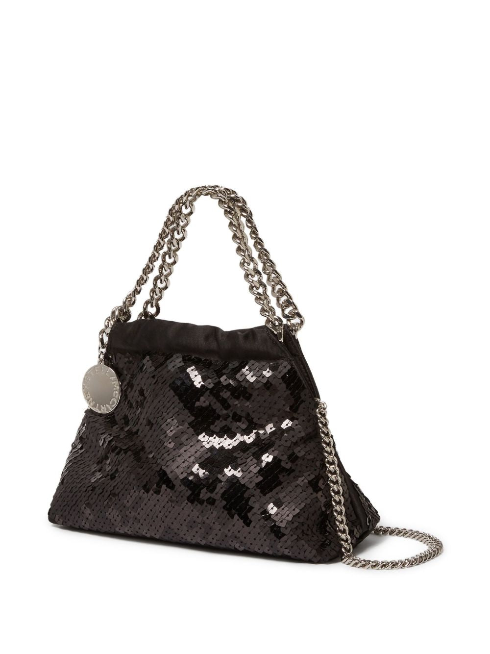 Stella McCartney Falabella Mini Sequined Chain-Handle Bag Black