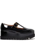 Stella McCartney Flat Patent Leather Platform Ballet Shoes Black