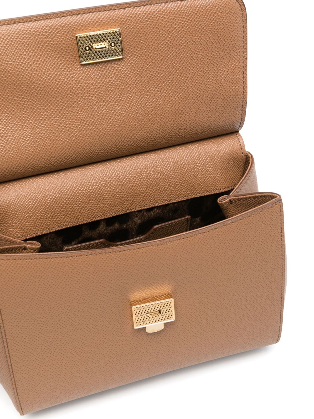 Dolce & Gabbana Sicily Medium Leather Handbag Brown