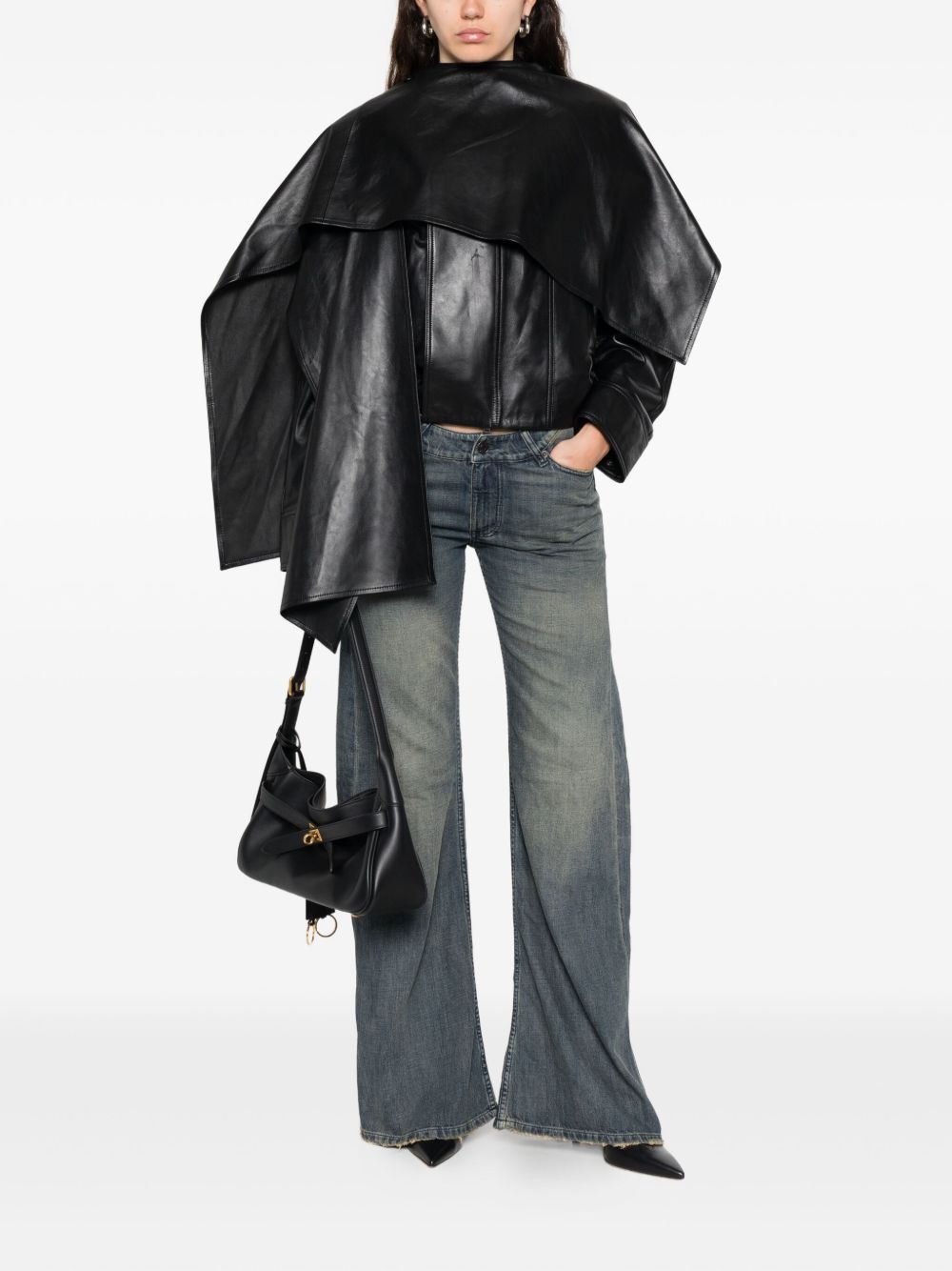 Balenciaga Grey Low-Rise Frayed-Hem Jeans Grey