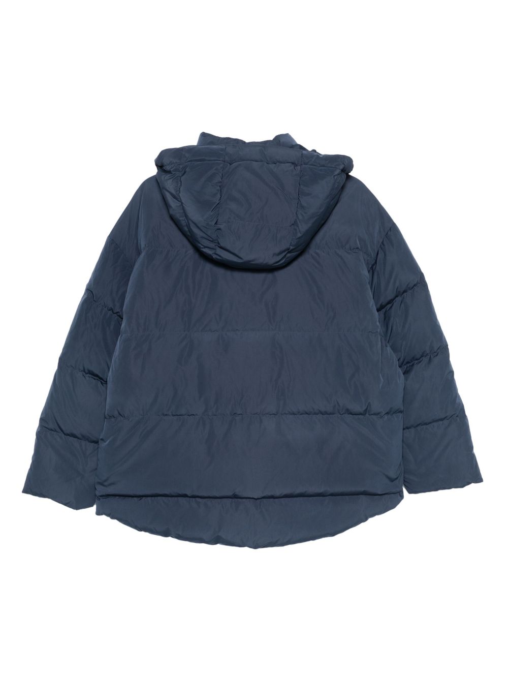 Emporio Armani Quilted Nylon Down Jacket with Detachable Hood Blue