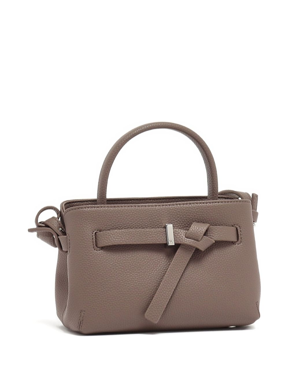 Emporio Armani Small Pebble-Texture Top Handle Handbag Dove Grey
