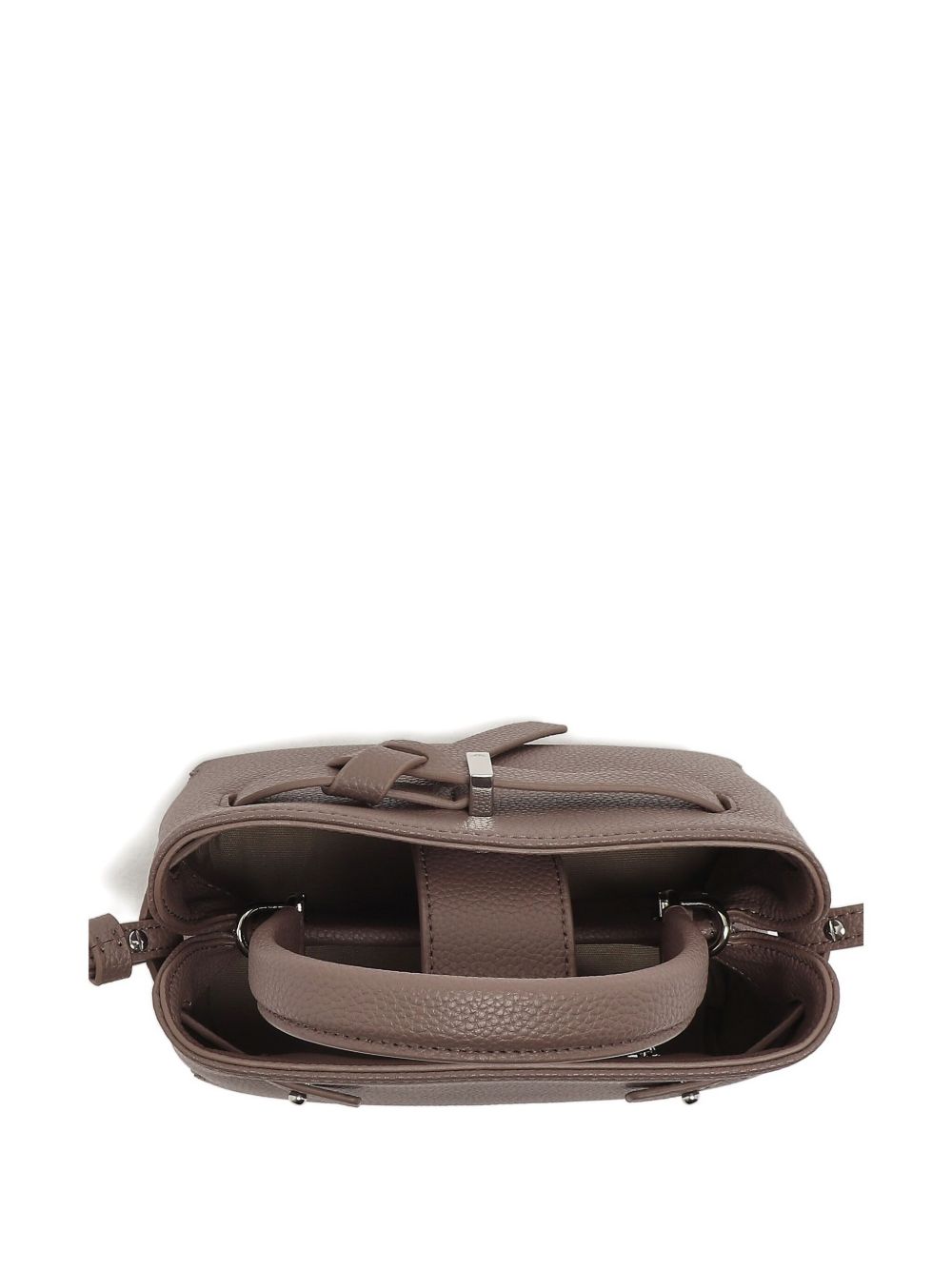 Emporio Armani Small Pebble-Texture Top Handle Handbag Dove Grey