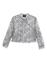Emporio Armani Sequined Embellished Zip Jacket Silver Silver