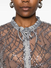 Emporio Armani Sequined Embellished Zip Jacket Silver Silver