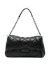 Emporio Armani Quilted Shoulder Bag with Chain-Link Detailing Black Black