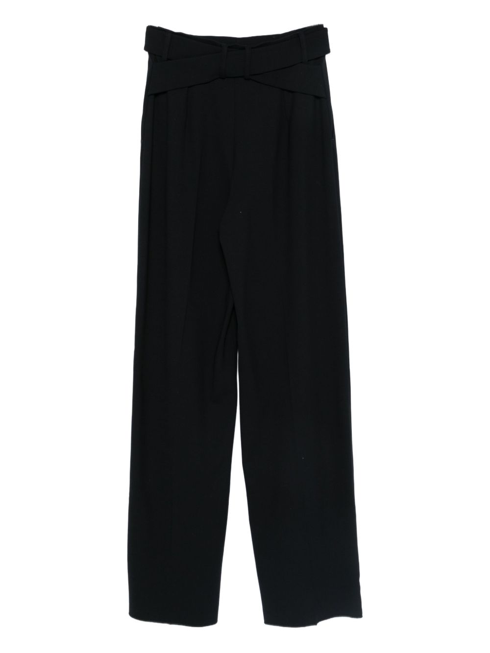 Emporio Armani High-Waisted Virgin Wool Blue Trousers Blue