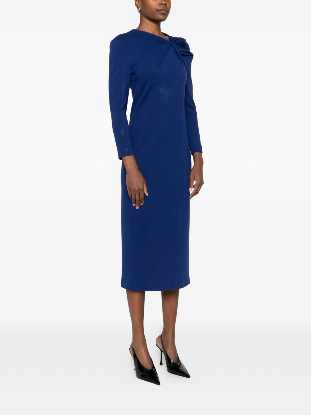 Emporio Armani Midi Knit Dress in Blue