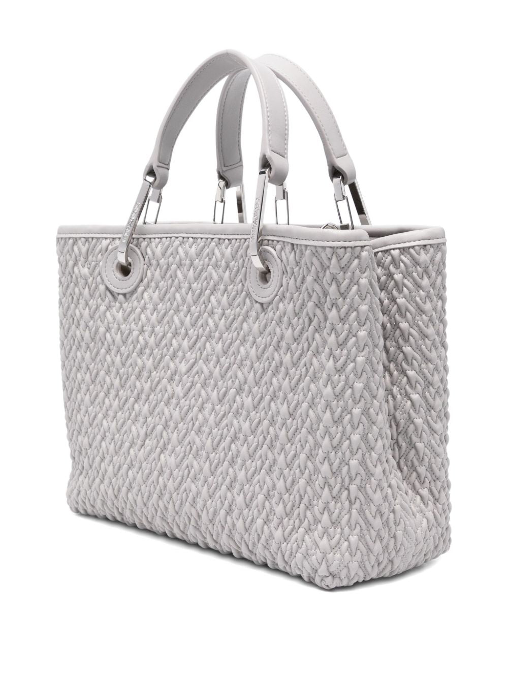 Emporio Armani MyEA Small Grey Woven Shopper Bag Grey