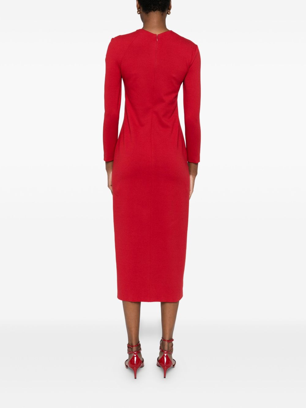 Emporio Armani Midi Viscose Dress Red Red