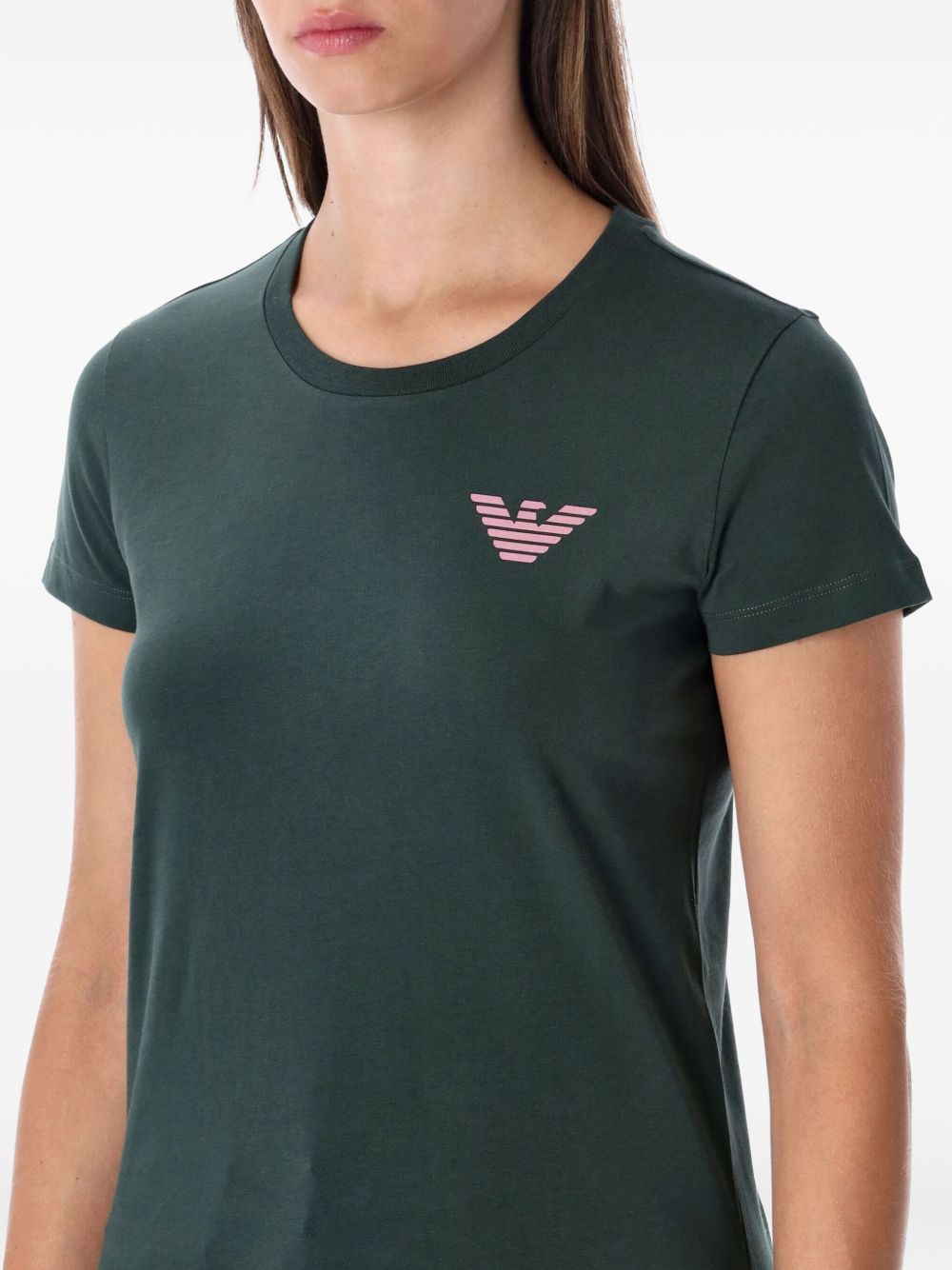 Emporio Armani Graphic Logo Cotton T-Shirt Green