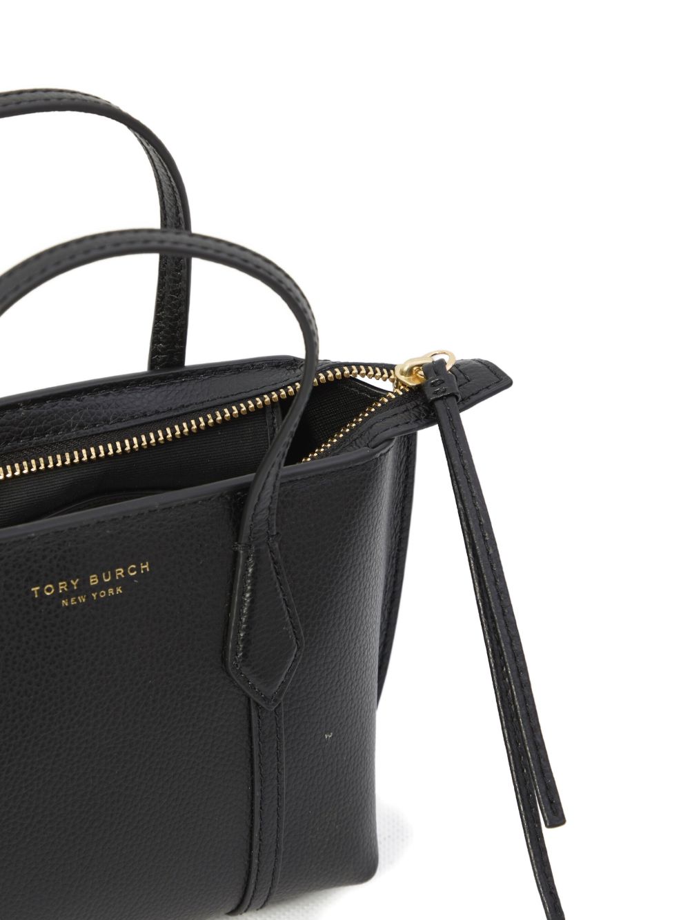 Tory Burch Perry Mini Leather Shopper Black Black