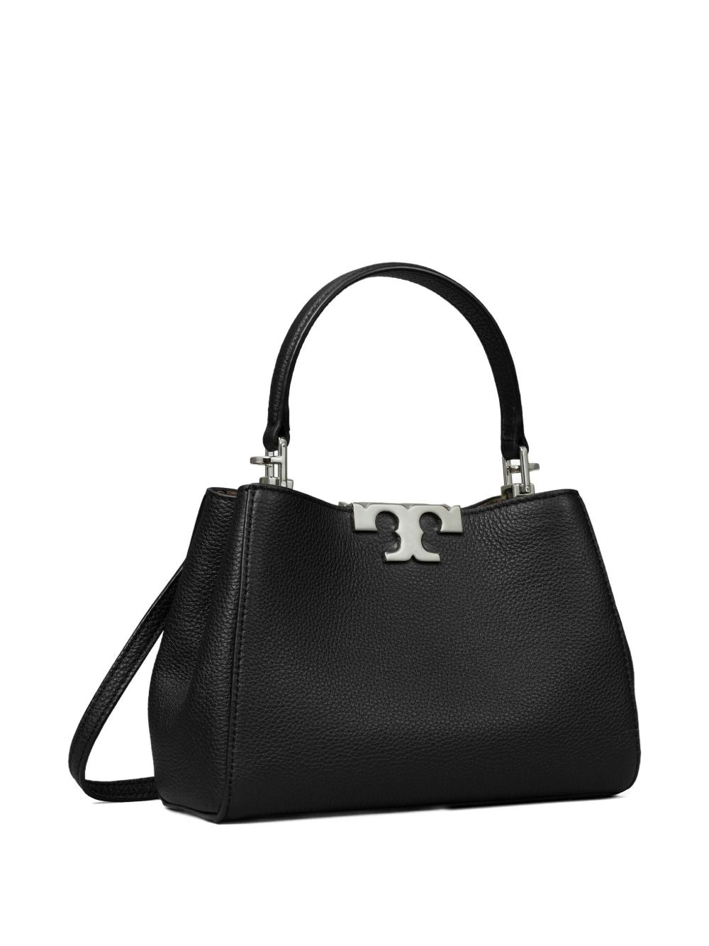 Tory Burch Eleanor Mini Suede and Leather Handbag Black