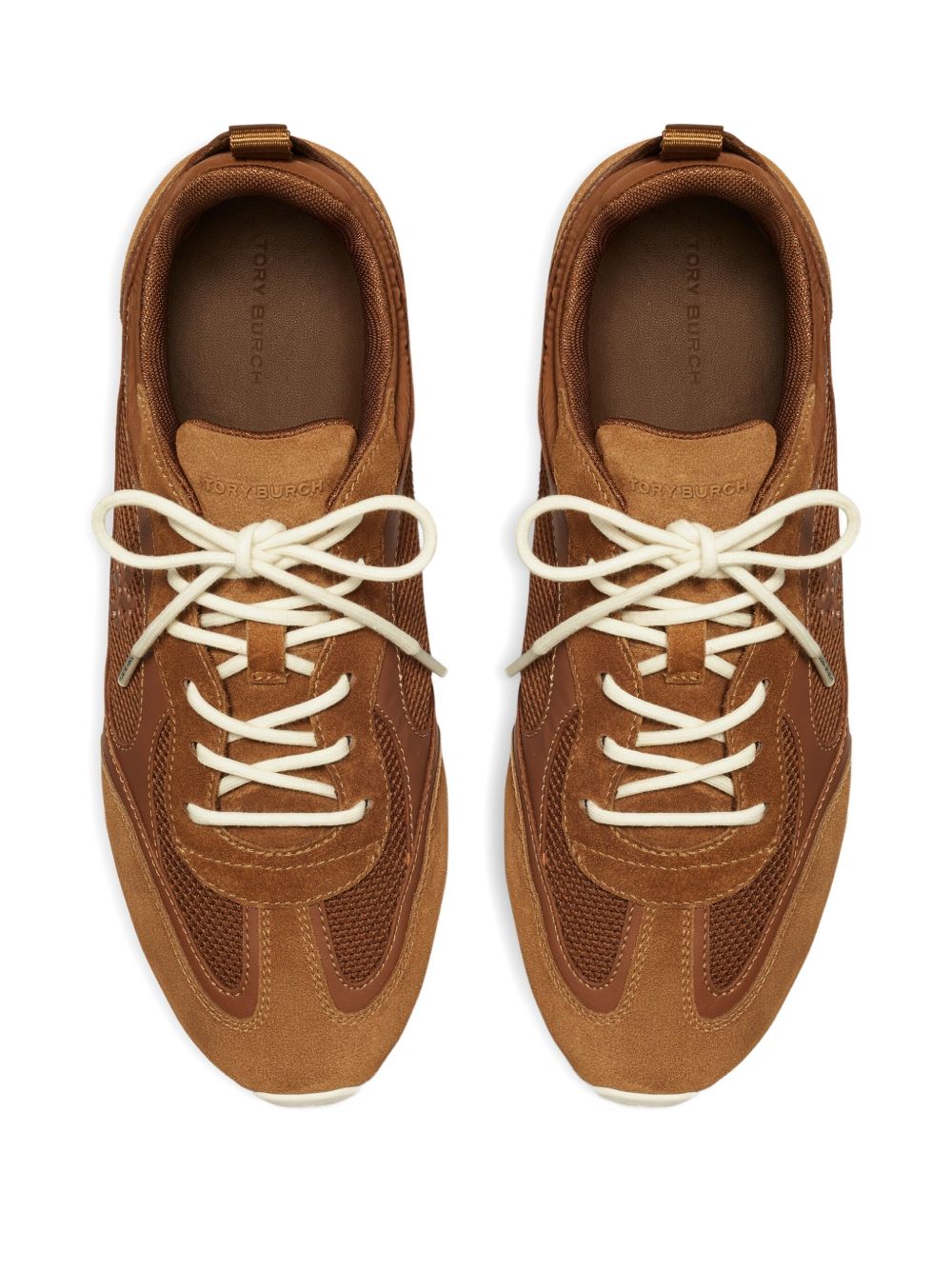 Tory Burch Leather and Suede Travel Sneakers Leather Brown