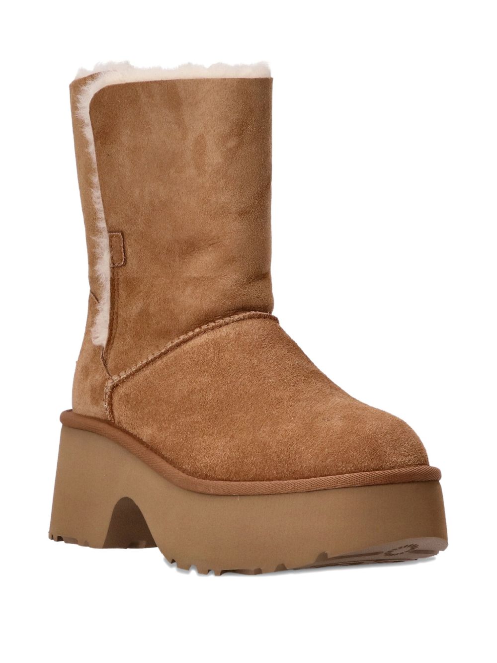 Ugg Australia Esmee Shearling-Lined Suede Platform Boots Beige
