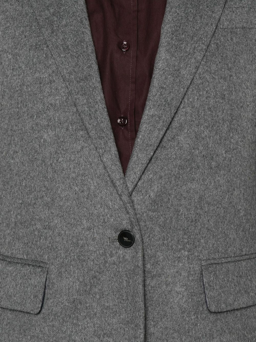 Forte Forte Single-Breasted Grey Wool-Blend Blazer Grey
