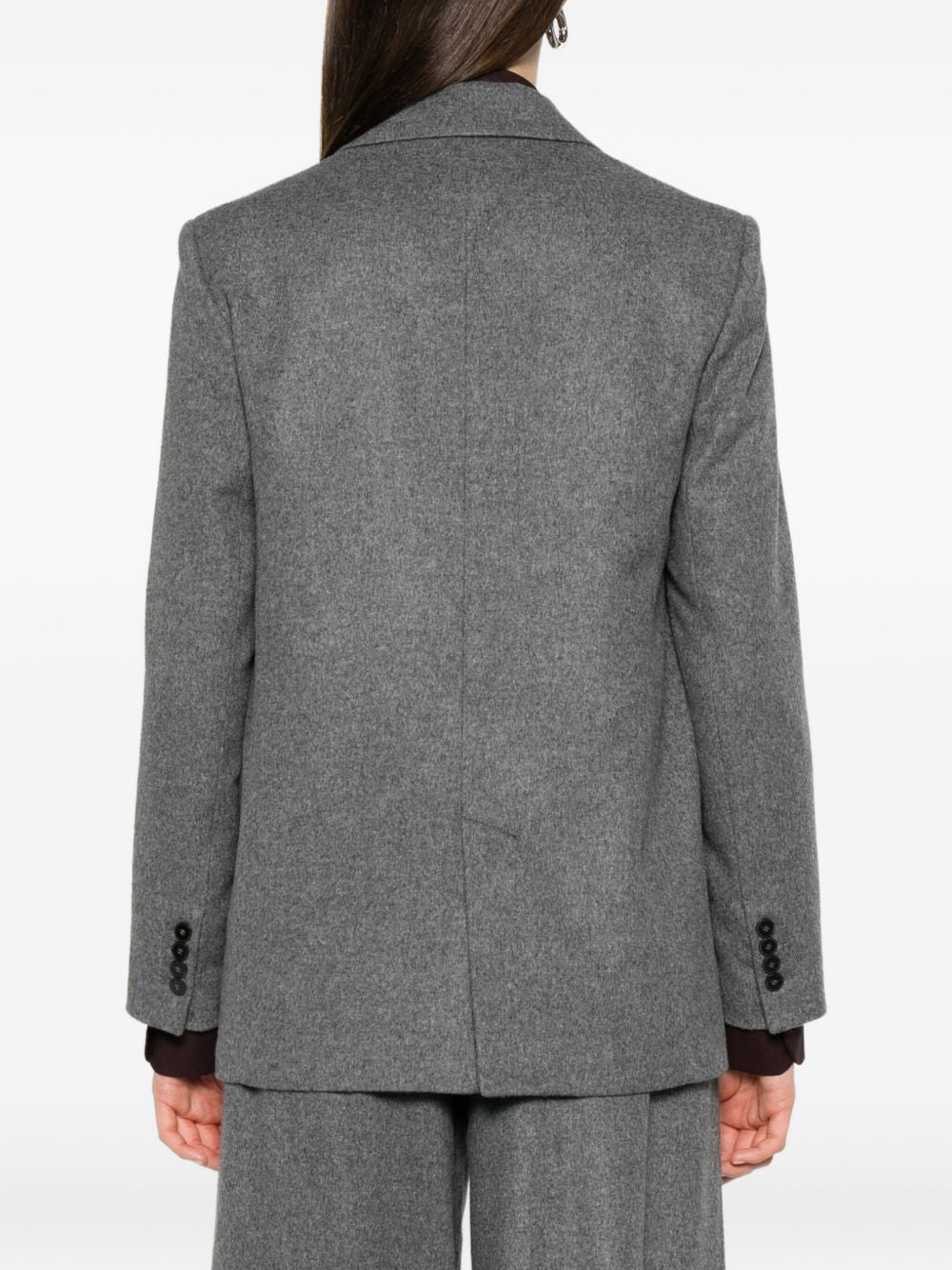 Forte Forte Single-Breasted Grey Wool-Blend Blazer Grey