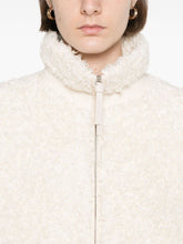 Jil Sander Plus Shearling Zip-Up Jacket in White White