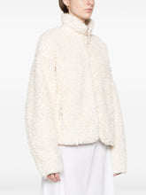 Jil Sander Plus Shearling Zip-Up Jacket in White White