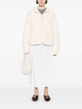 Jil Sander Plus Shearling Zip-Up Jacket in White White
