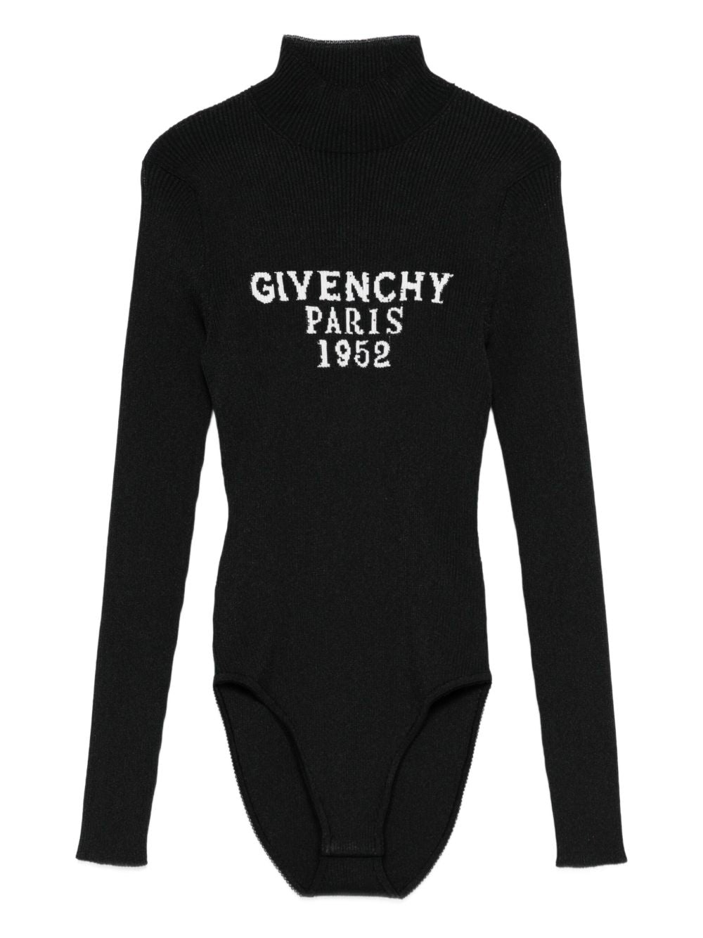 Givenchy Ribbed High-Neck Long-Sleeve Bodysuit Black