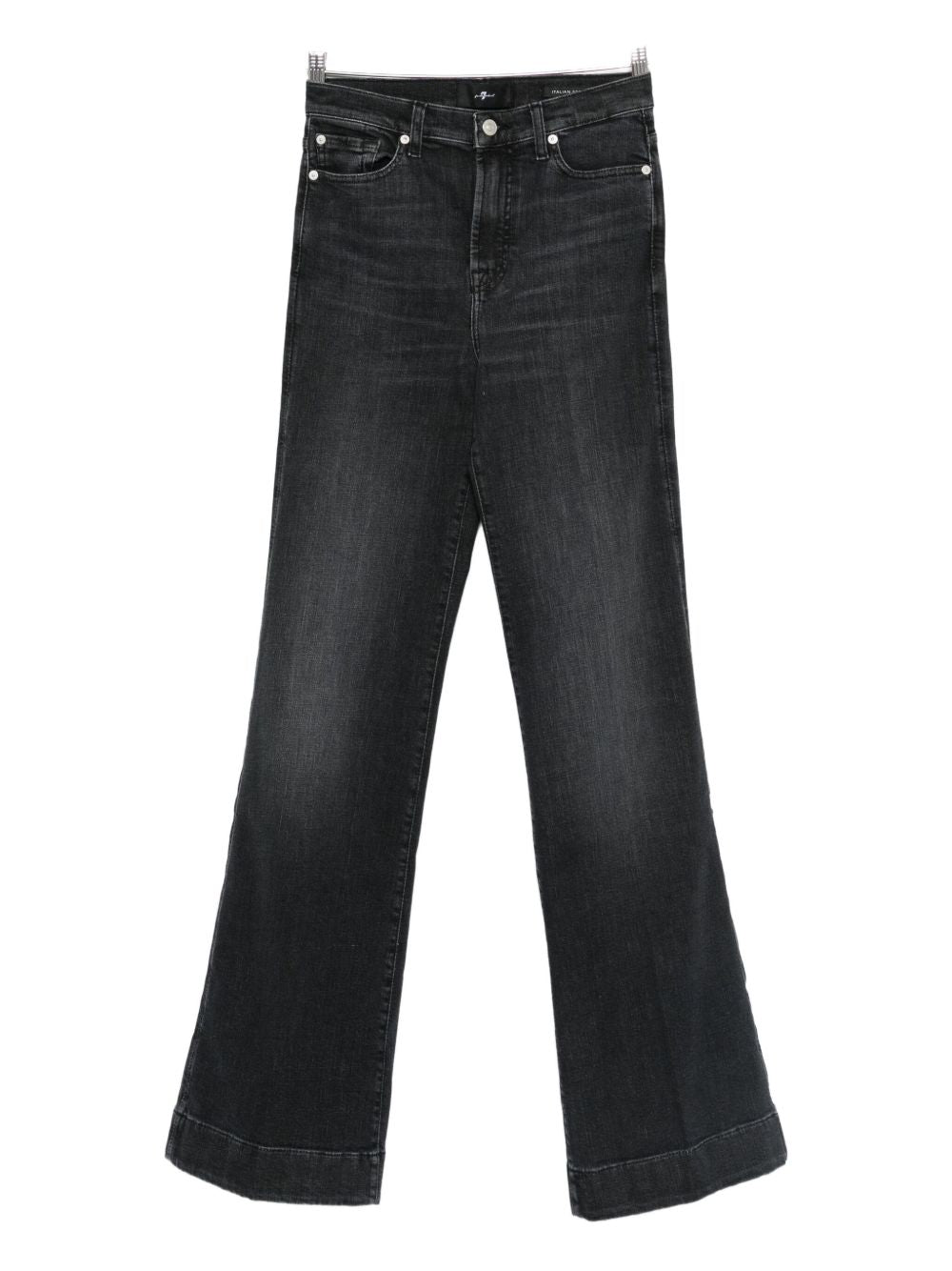 Seven High-rise Flared Black Jeans Black