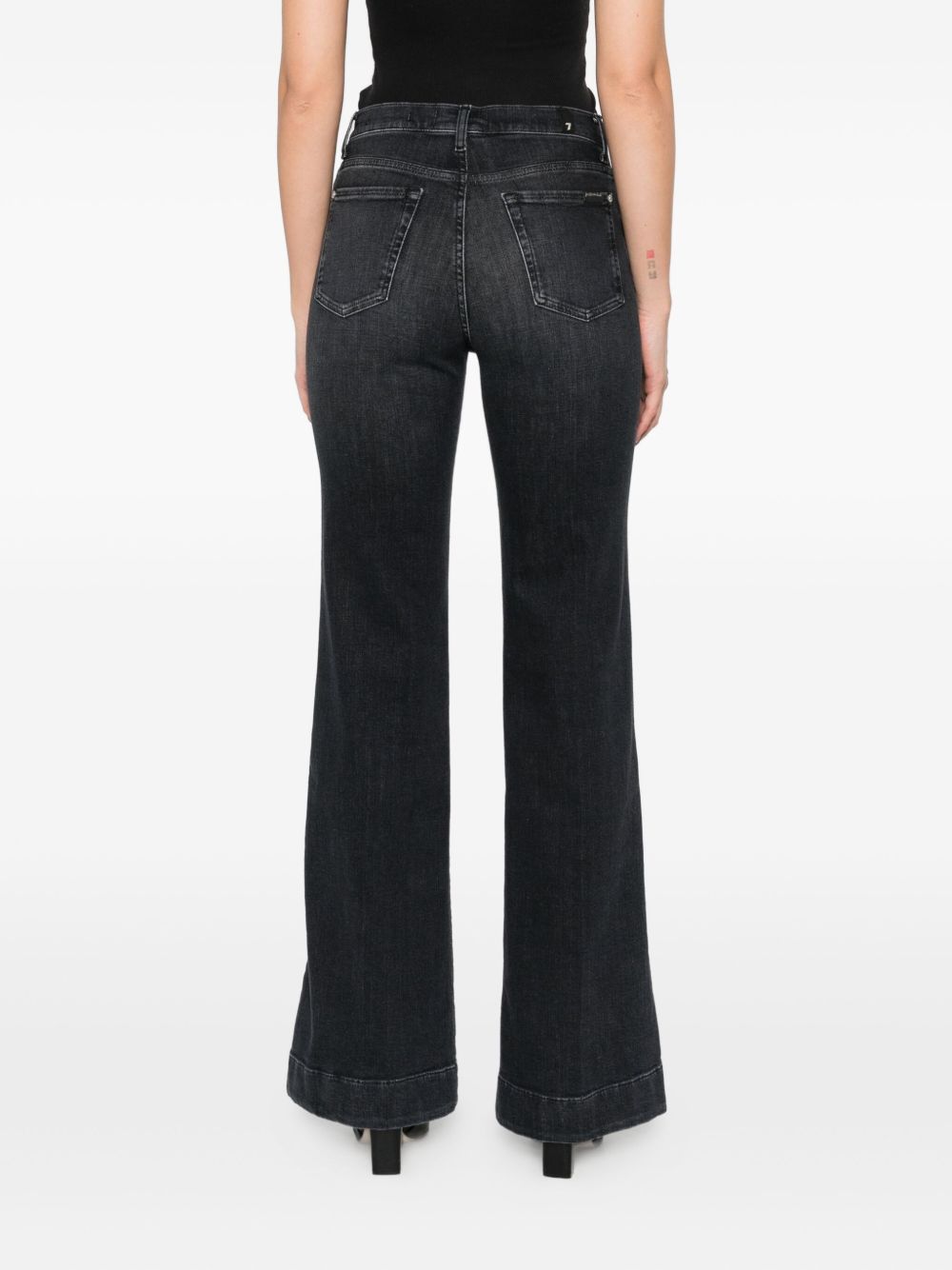 Seven High-rise Flared Black Jeans Black