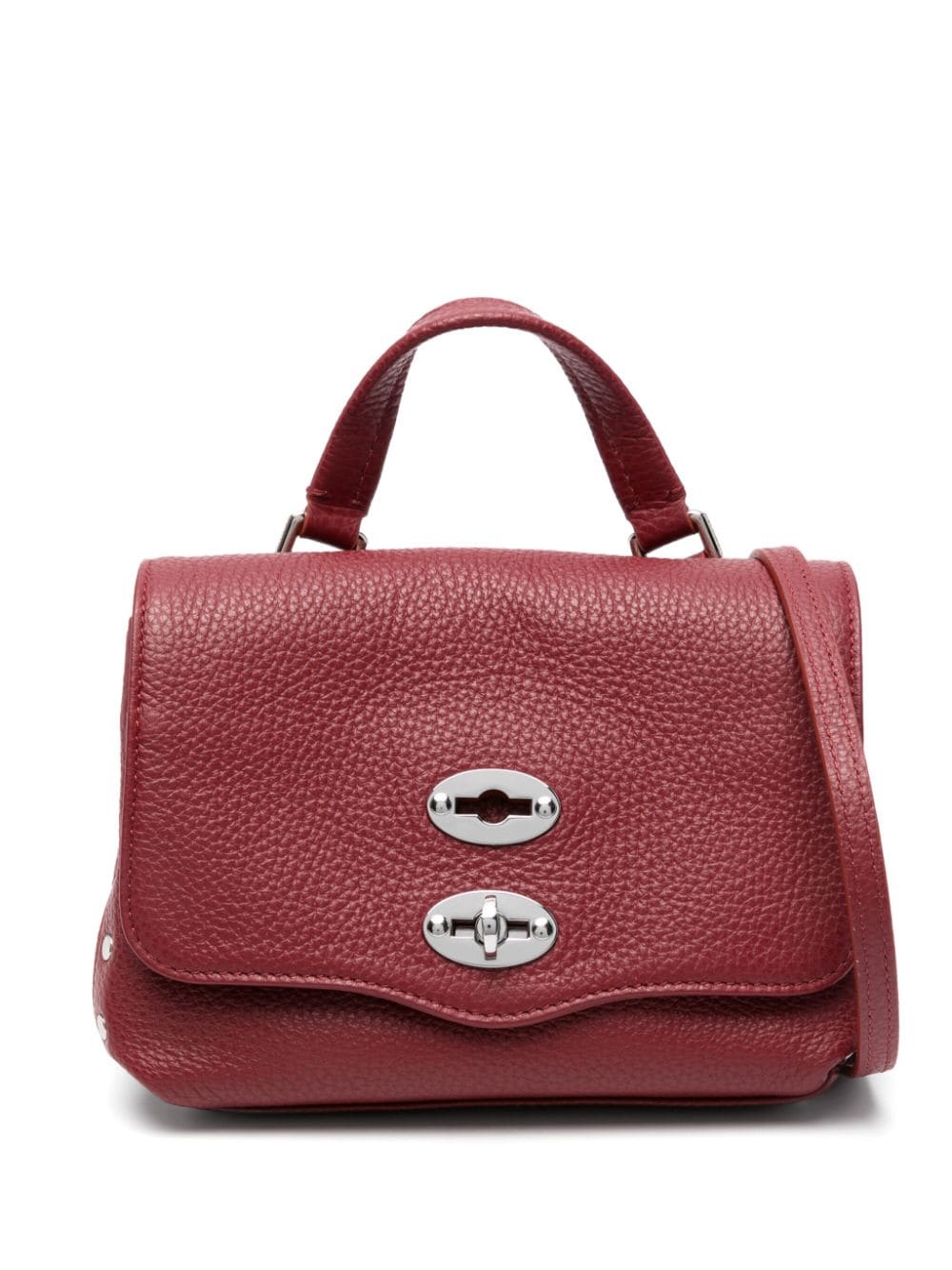 Zanellato Postina Daily Baby Textured Calf Leather Handbag Red