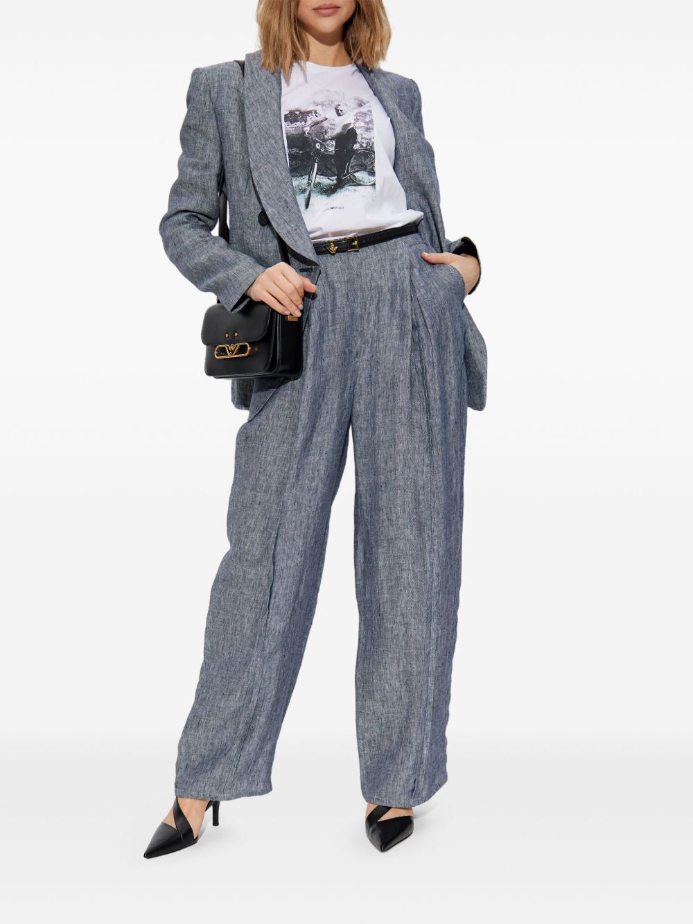 Emporio Armani Logo-Print Cotton T-Shirt White