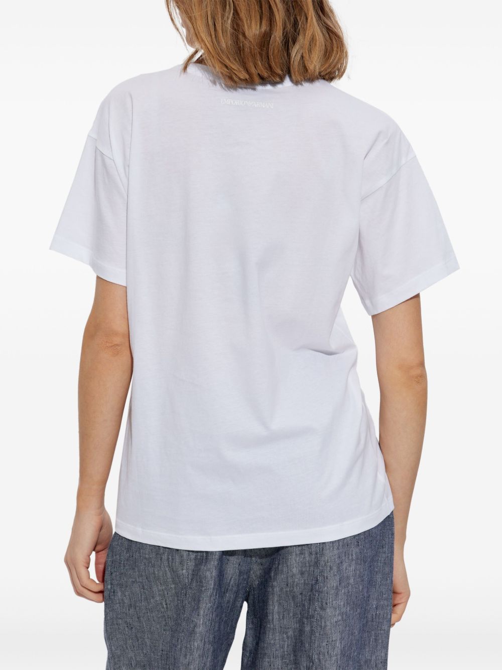 Emporio Armani Logo-Print Cotton T-Shirt White