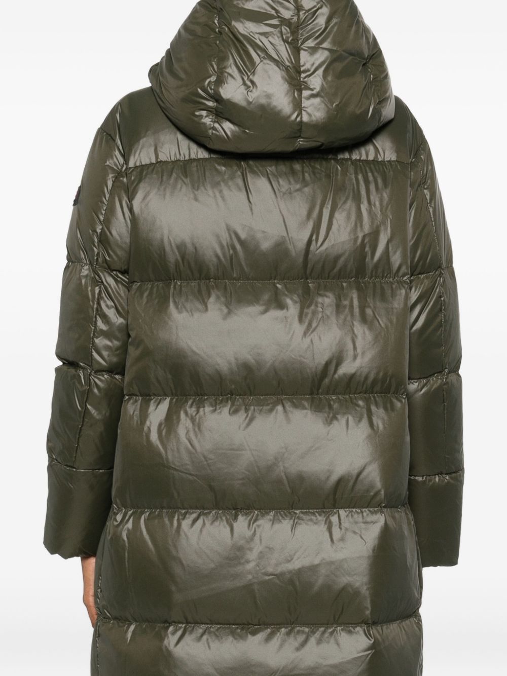 Peuterey Padded Hooded Zip-Up Coat in Green Green