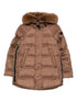 Peuterey Quilted Longline Hooded Puffer Coat Brown Brown