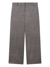 Stella McCartney Wide-Leg Checked Wool Trousers Grey