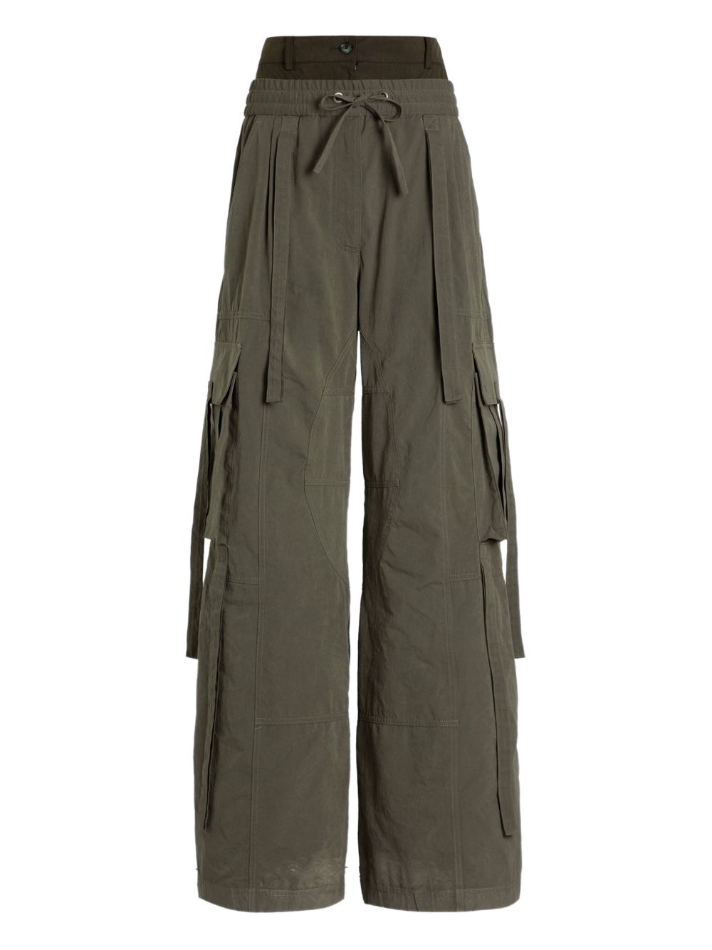 Dolce & Gabbana Green Cotton Blend Cargo Trousers with Drawstring Waistband Green
