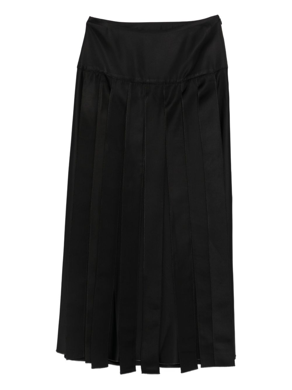 Emporio Armani Panelled Pleated Midi Skirt Black Black