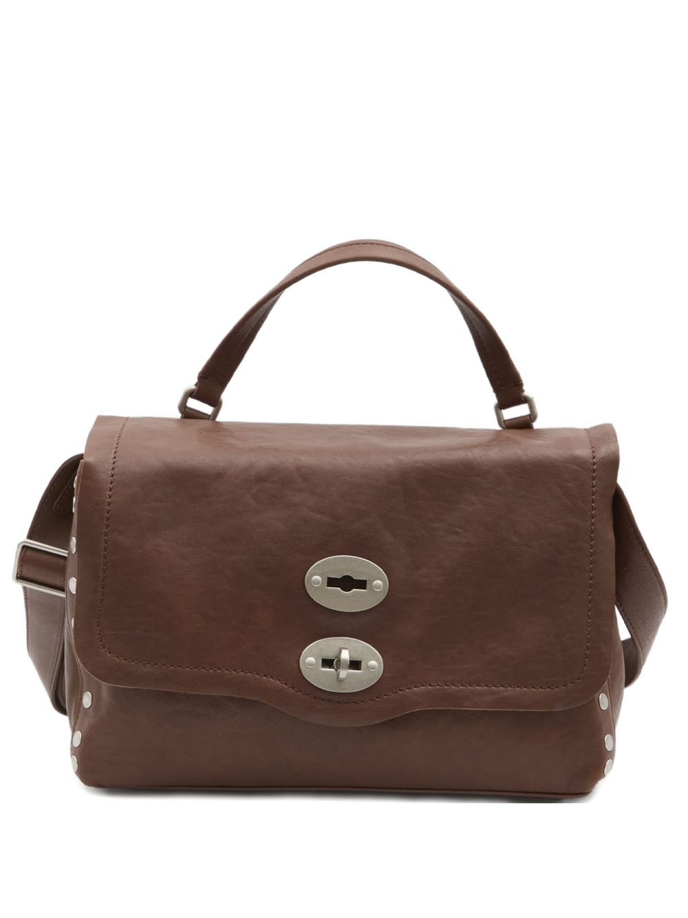 Zanellato Postina Tabacco Baby Leather Top-Handle Bag Brown