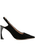 Emporio Armani With Heel Black Leather High-Heel Pumps Black