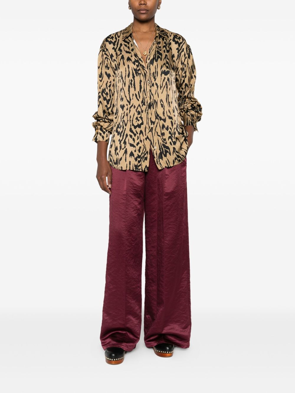 Forte Forte Animal-Print Button-Down Shirt Brown brown