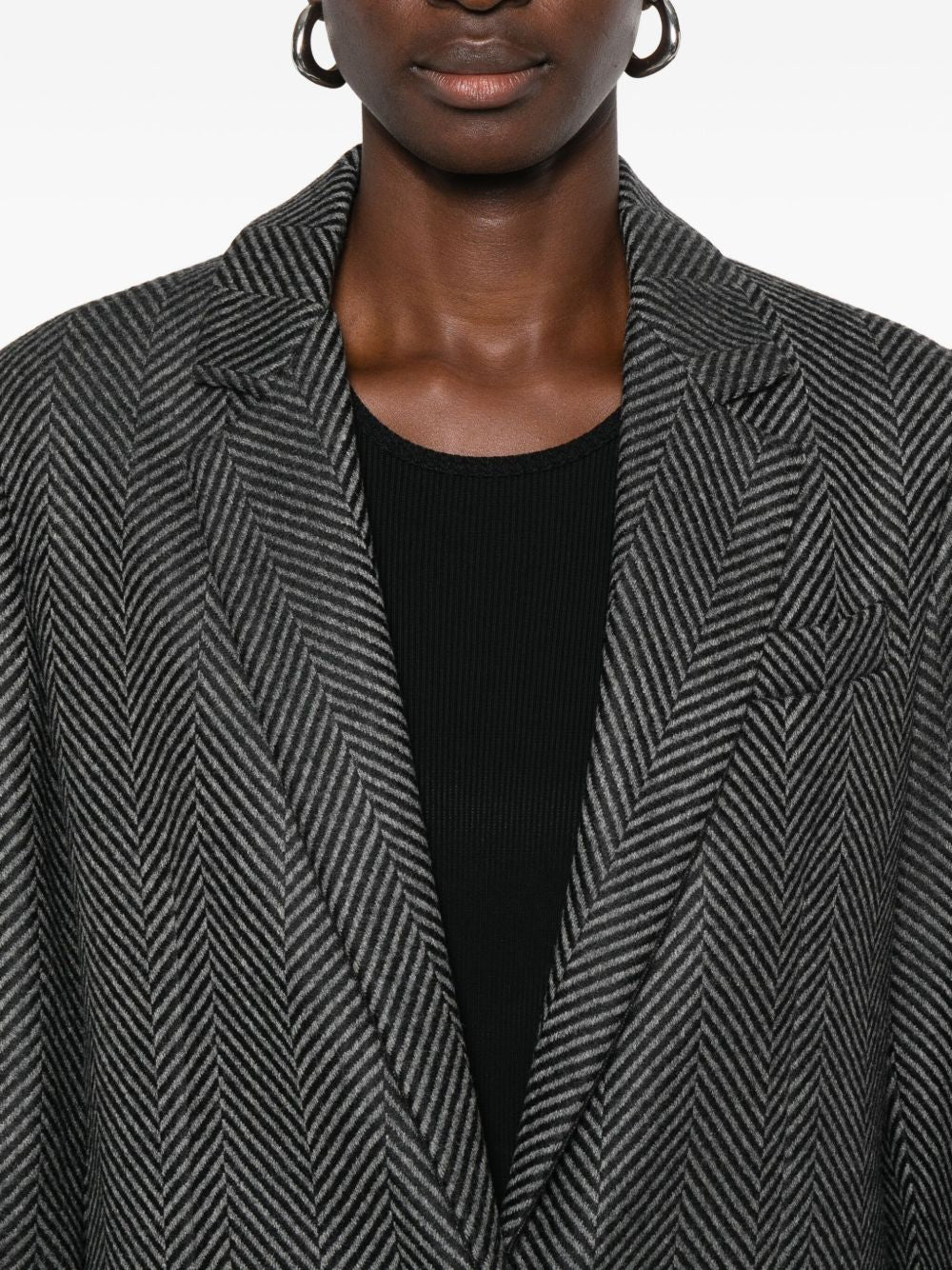 Forte Forte Single-Breasted Wool Blend Tailored Jacket Grey