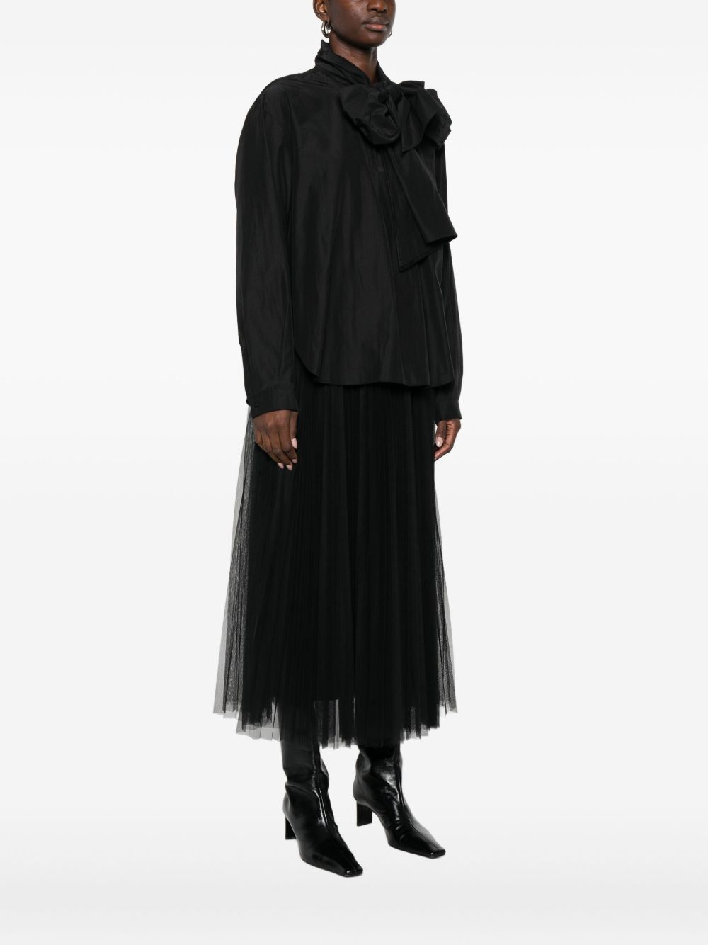 Forte Forte Button-Up Silk Shirt Black