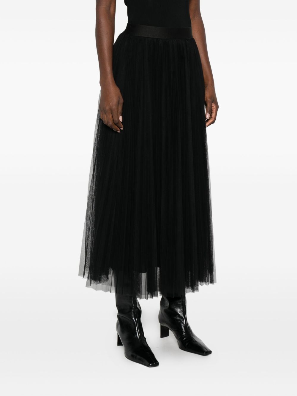 Forte Forte High-Waisted Wool Skirt Black