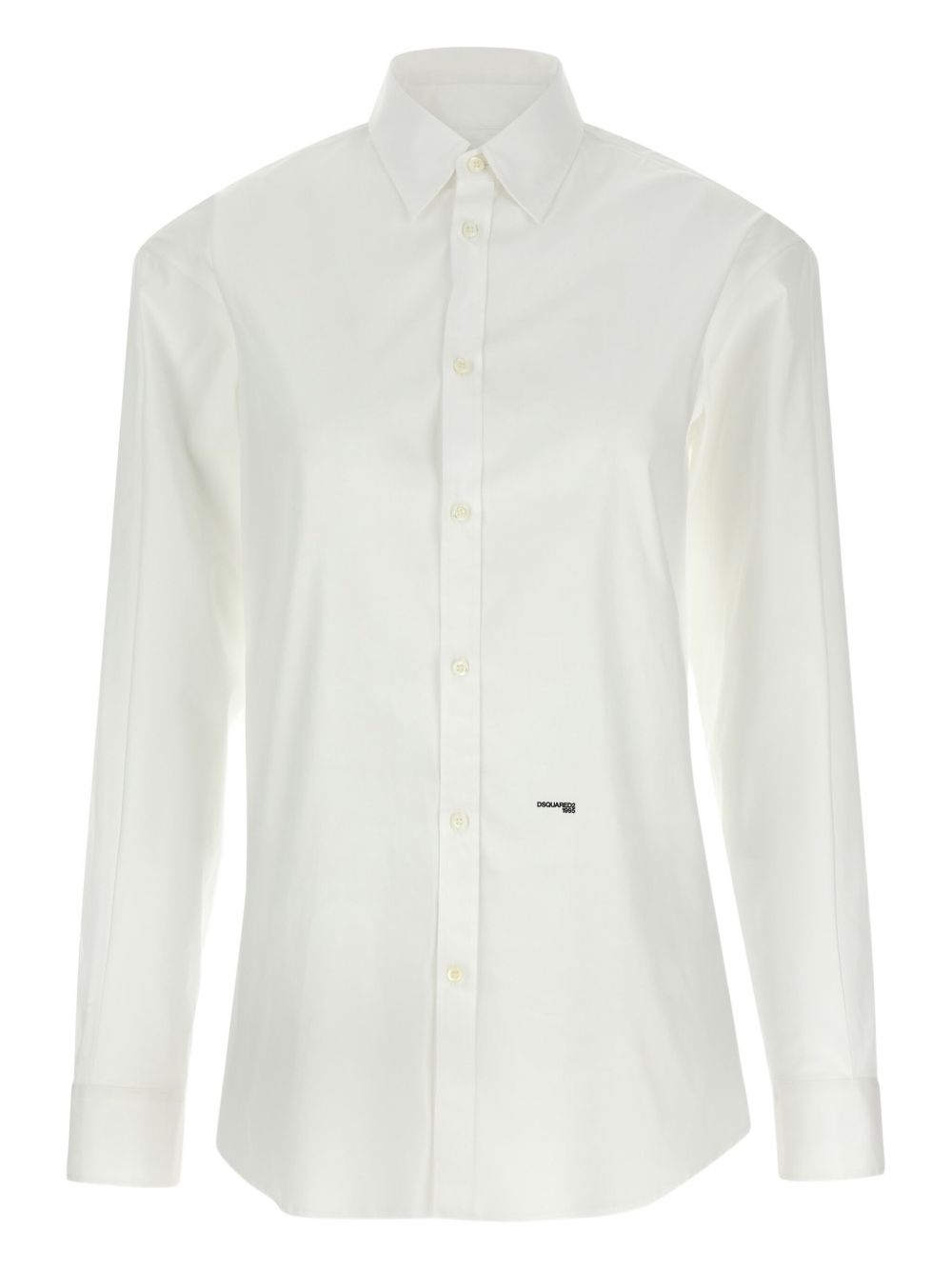Dsquared2 Logo-Print Cutout Cotton Shirt White
