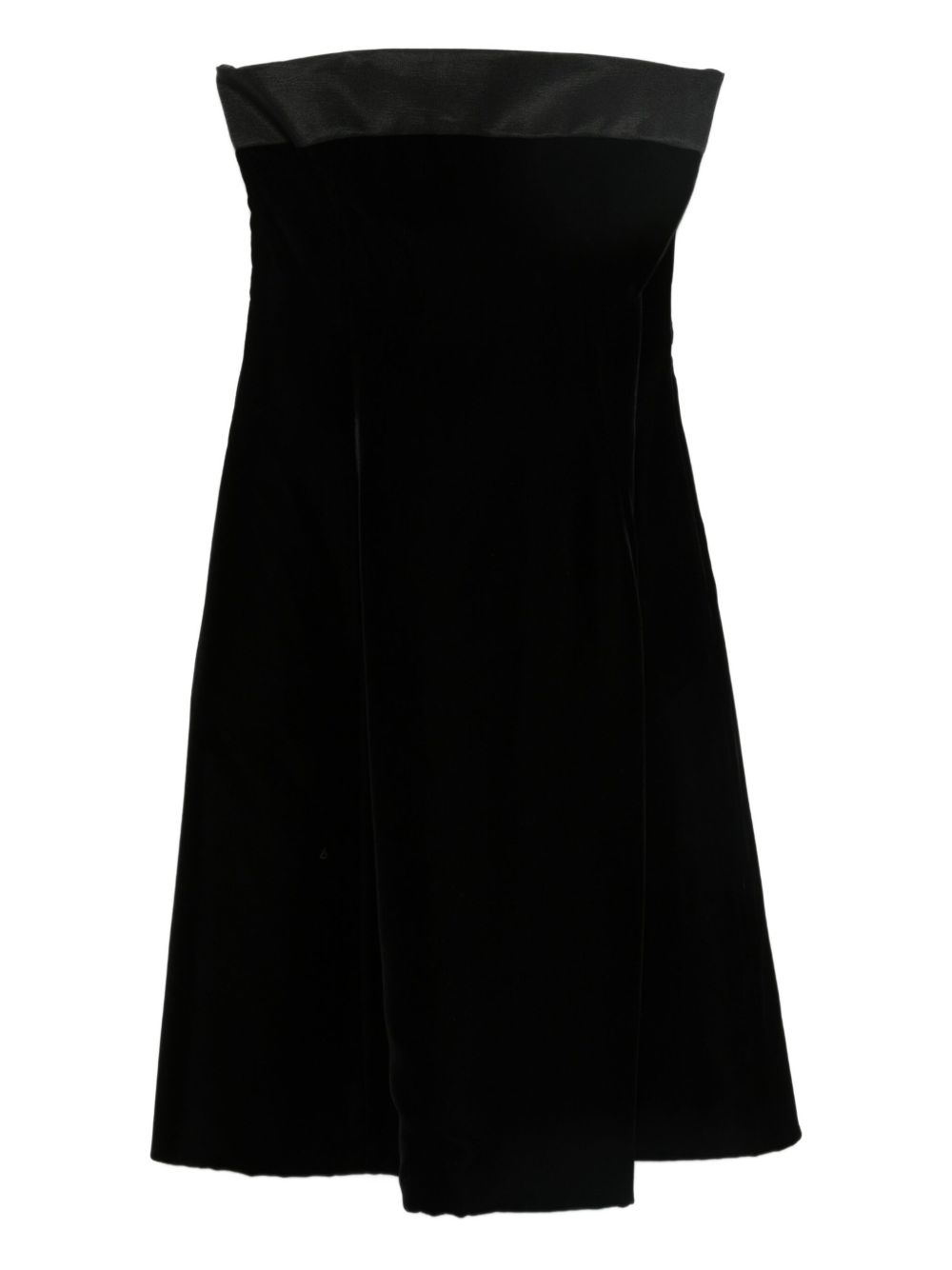 Emporio Armani Strapless Sleeveless Black Mini Dress Black