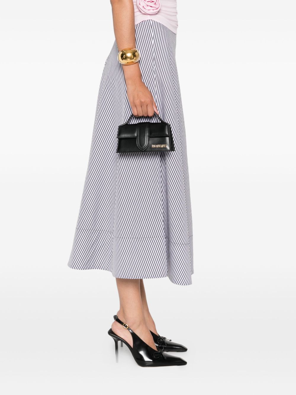 JACQUEMUS Le Bambino Rectangular Calf Leather Handbag Black