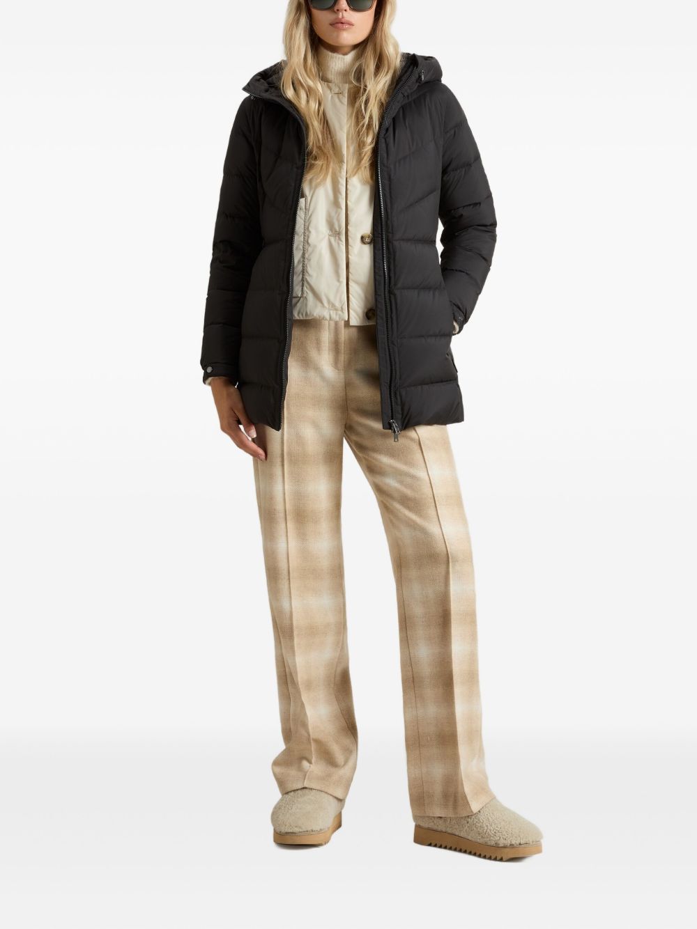 Woolrich Hooded Down Puffer Coat Black