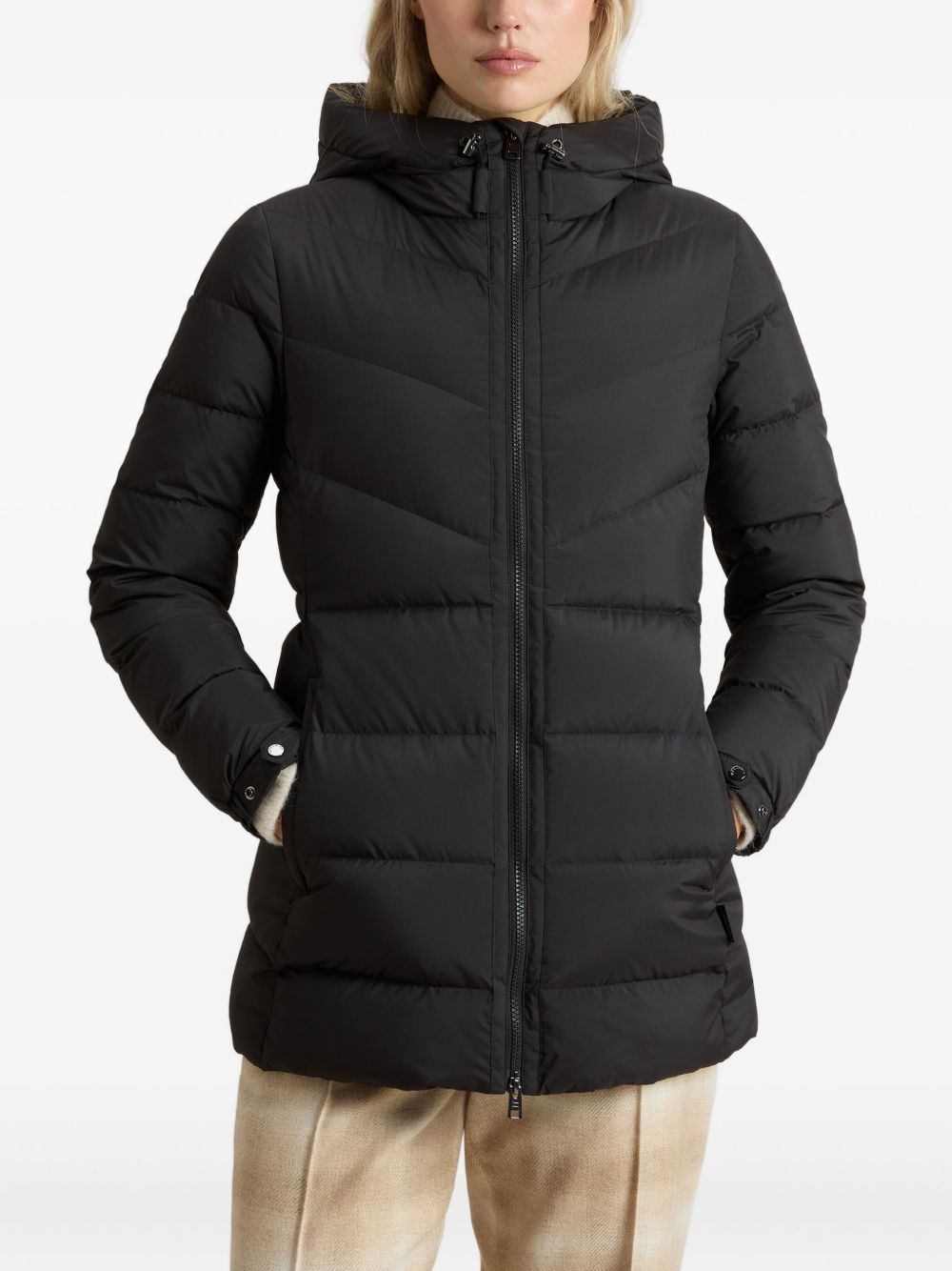 Woolrich Hooded Down Puffer Coat Black