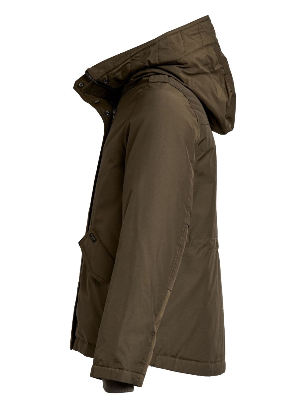 Woolrich Quilted Hooded Coat with Drawstring Waist Green Green