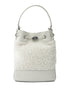 Zanellato Mondà Dolly Small Leather and Fur-Panel Bucket Bag White White