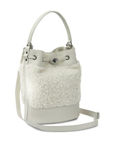 Zanellato Mondà Dolly Small Leather and Fur-Panel Bucket Bag White White